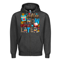 Charcoal Heather coffee now wine later Zipper Hoodie - Zillion Design Studio