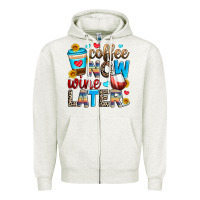 Oatmeal Heather coffee now wine later Zipper Hoodie - Zillion Design Studio