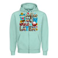 Seafoam coffee now wine later Zipper Hoodie - Zillion Design Studio