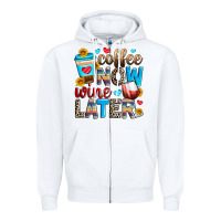 White coffee now wine later Zipper Hoodie - Zillion Design Studio