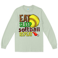 Matcha eat sleep softball repeat Long Sleeve Tee - texasbilliewilder