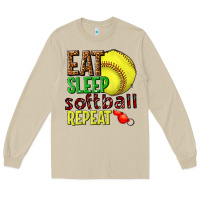 Mushroom eat sleep softball repeat Long Sleeve Tee - texasbilliewilder