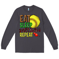 Smoke eat sleep softball repeat Long Sleeve Tee - texasbilliewilder