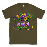 Army Green mardi gras mask and beads Classic Tee - RanaPortraitStore