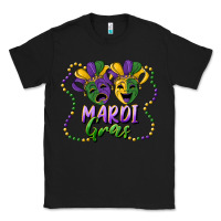 Black mardi gras mask and beads Classic Tee - RanaPortraitStore