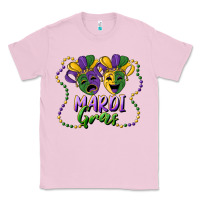 Bubblegum Pink mardi gras mask and beads Classic Tee - RanaPortraitStore