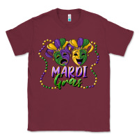 Burgundy mardi gras mask and beads Classic Tee - RanaPortraitStore