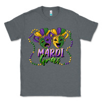 Charcoal Heather mardi gras mask and beads Classic Tee - RanaPortraitStore