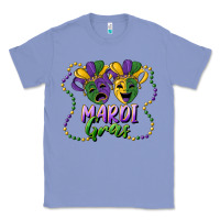 Colony Blue mardi gras mask and beads Classic Tee - RanaPortraitStore