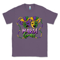 Lavender mardi gras mask and beads Classic Tee - RanaPortraitStore