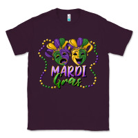 Plum mardi gras mask and beads Classic Tee - RanaPortraitStore