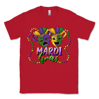 Red mardi gras mask and beads Classic Tee - RanaPortraitStore