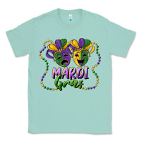 Seafoam mardi gras mask and beads Classic Tee - RanaPortraitStore