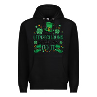 Black the leprechauns made me do it Premium Hoodie - MaliasSmallBusiness