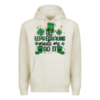 Oatmeal Heather the leprechauns made me do it Premium Hoodie - MaliasSmallBusiness