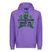 Purple the leprechauns made me do it Premium Hoodie - MaliasSmallBusiness