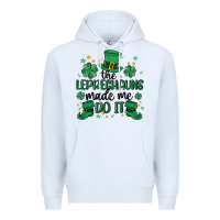 White the leprechauns made me do it Premium Hoodie - MaliasSmallBusiness