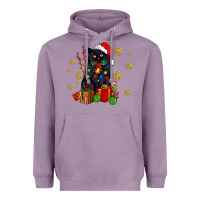 Lavender black cat meowy christmas Heavyweight Hoodie - AdoDesignShop