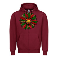 Burgundy christmas sunflower Zipper Hoodie - RanaPortraitStore