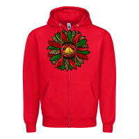 Red christmas sunflower Zipper Hoodie - RanaPortraitStore