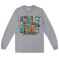 Heather Grey holy spirit activate Long Sleeve Tee - Zillion Design Studio