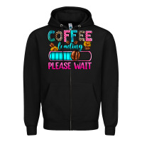 Black coffee loading please wait Zipper Hoodie - Zillion Design Studio