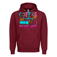 Burgundy coffee loading please wait Zipper Hoodie - Zillion Design Studio