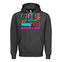 Charcoal Heather coffee loading please wait Zipper Hoodie - Zillion Design Studio