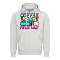 Dove Grey coffee loading please wait Zipper Hoodie - Zillion Design Studio
