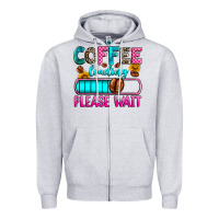 Heather Grey coffee loading please wait Zipper Hoodie - Zillion Design Studio