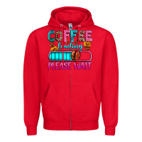 Red coffee loading please wait Zipper Hoodie - Zillion Design Studio