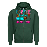 Sports Green coffee loading please wait Zipper Hoodie - Zillion Design Studio
