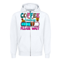 White coffee loading please wait Zipper Hoodie - Zillion Design Studio