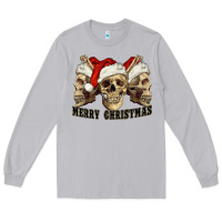 Moon Dust Merry Christmas Skulls Long Sleeve Tee - RanaPortraitStore