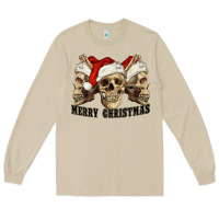 Mushroom Merry Christmas Skulls Long Sleeve Tee - RanaPortraitStore