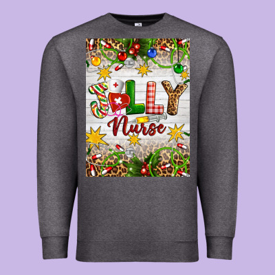 Christmas Jolly Nurse Premium Sweatshirt Designed By Artiststas