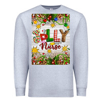 Heather Grey Christmas Jolly Nurse Premium Sweatshirt - Artiststas