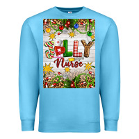 Ocean Blue Christmas Jolly Nurse Premium Sweatshirt - Artiststas