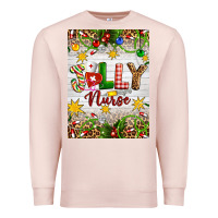 Pale Pink Christmas Jolly Nurse Premium Sweatshirt - Artiststas