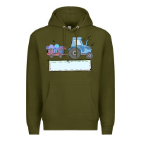 Army Green easter tractor boy Premium Hoodie - MaliasSmallBusiness