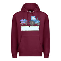 Burgundy easter tractor boy Premium Hoodie - MaliasSmallBusiness