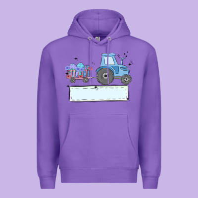Easter Tractor Boy Premium Hoodie Designed By Maliassmallbusiness