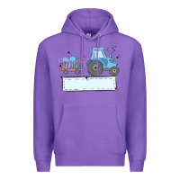 Purple easter tractor boy Premium Hoodie - MaliasSmallBusiness
