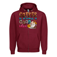 Burgundy coffee is always good idea Zipper Hoodie - Zillion Design Studio