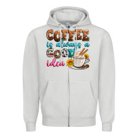 Dove Grey coffee is always good idea Zipper Hoodie - Zillion Design Studio