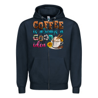 Navy coffee is always good idea Zipper Hoodie - Zillion Design Studio