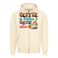 Sandshell coffee is always good idea Zipper Hoodie - Zillion Design Studio