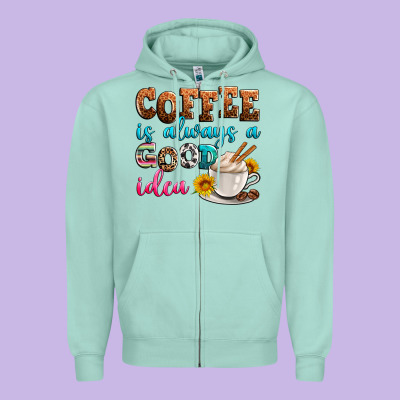 Coffee Is Always Good Idea Zipper Hoodie Designed By Zillion Design Studio