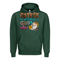 Sports Green coffee is always good idea Zipper Hoodie - Zillion Design Studio