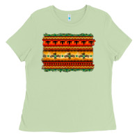 Matcha bullskull thunderbird aztec pattern warm colors Ladies Tee - BarkalooDesign